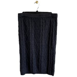 DE Collection Charcoal Cable Knit Pencil Skirt | Sz L